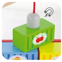 Houten Truck Met Kraan En Aanhanger Vigatoys -Peuter Plezier Verkoopwinkel truck met kraan en aanhangwagen vigatoys v0690 3